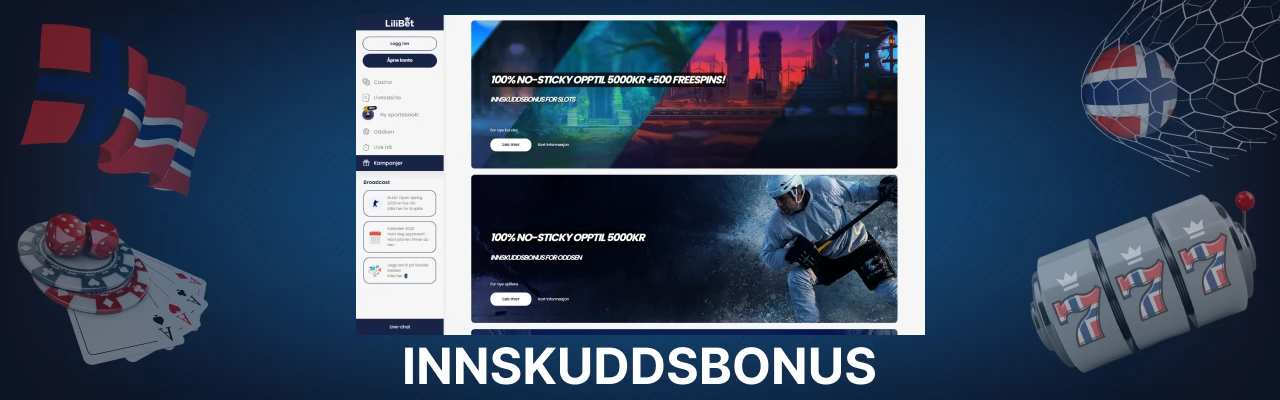 Lilibet innskuddsbonus i norge