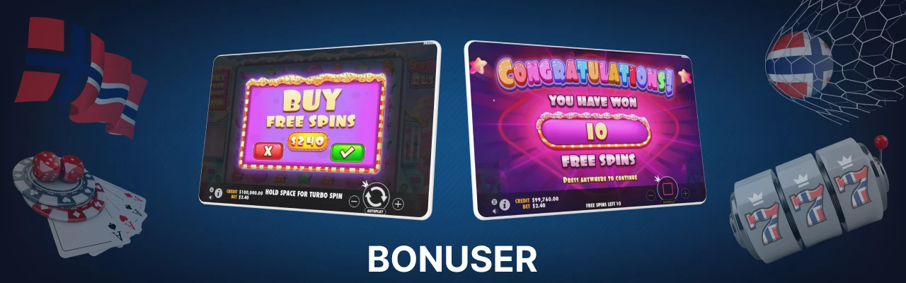 Bonuser i spilleautomaten sugar rush