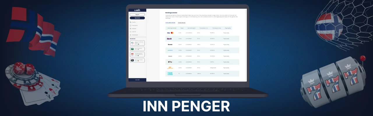 Sette inn penger med revolut hos lilibet casino
