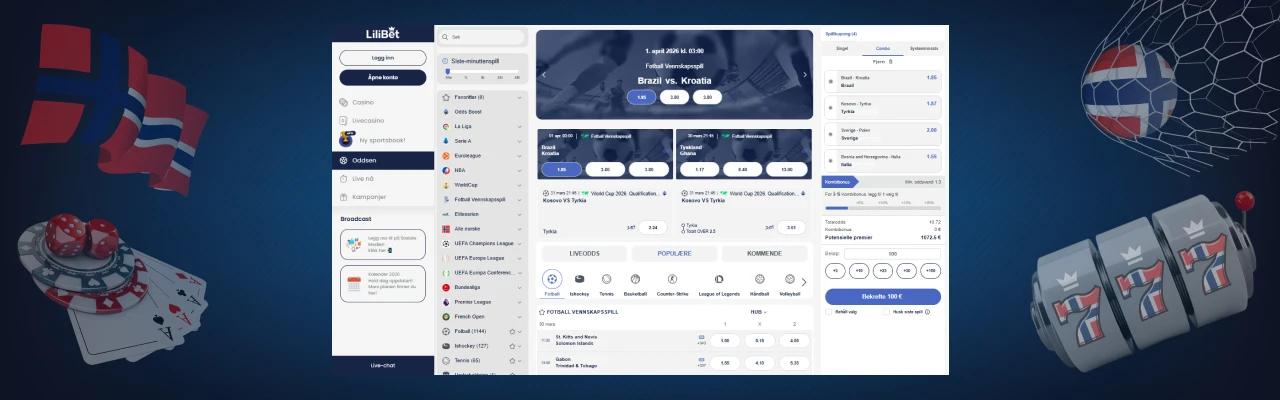Typer hos lilibet odds