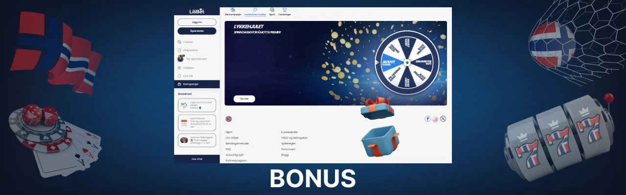 Lilibet live casino bonus