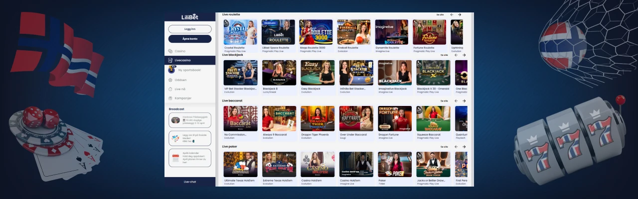 Lilibet live casinospill