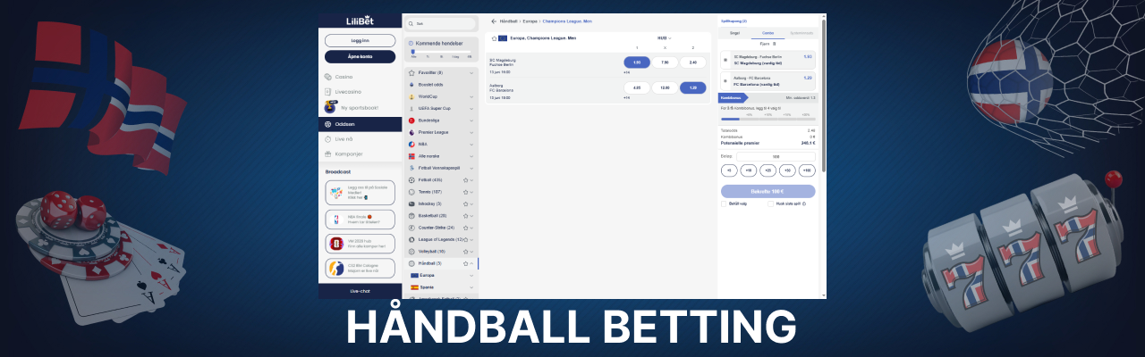 Handball betting hos lilibet